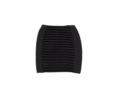 Grey Black Striped Knit Skirt