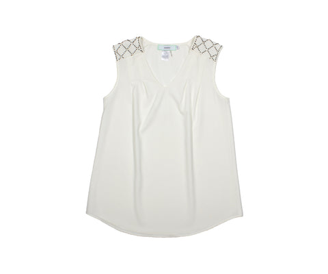 White Sleeveless Top